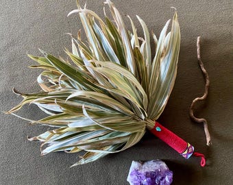 Handmade Chakapa Leaf Shamanic Rattle whit  turquoise, Italian Healing Tool
