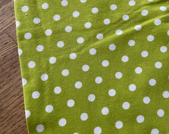 Cotton knit Polka Dots in green