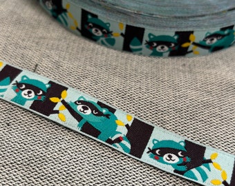 5 m woven ribbon from Lillestoff - raccoon