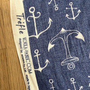 Kokka Maritime Anchor in jeansblue/ecru image 3