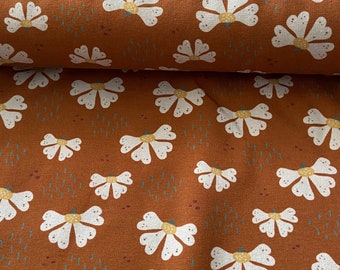 Cotton sweatshirt fabric - flower terra - Basel