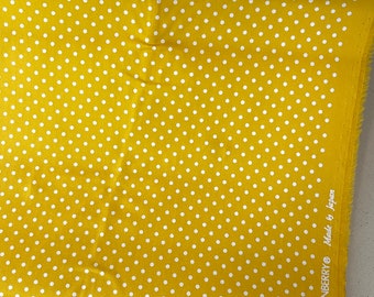 Sevenberry - Japanese cotton fabric in sun yellow with white dots - print visible on both sides