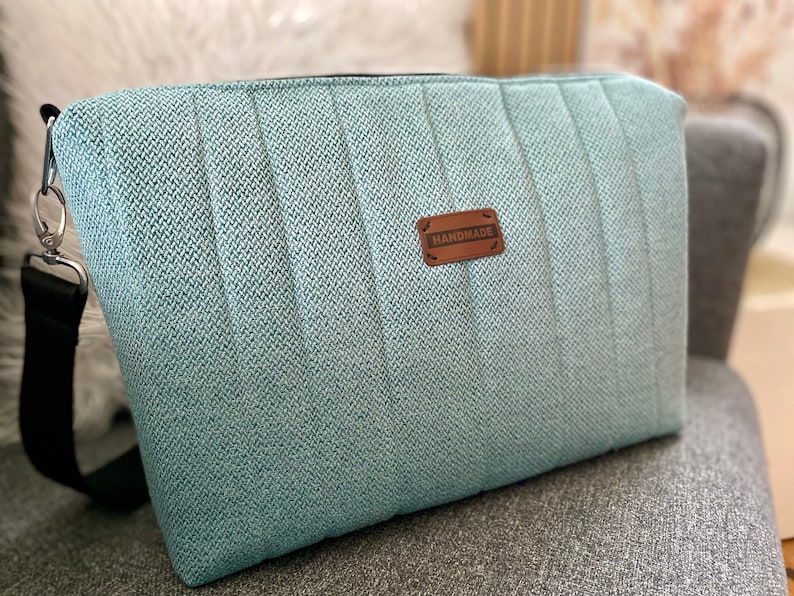 Crossbag mint-turquoise, wonderfully refreshing with a mottled structure // women's shoulder bag, crossbody bag, handbag, bag, vegan image 3