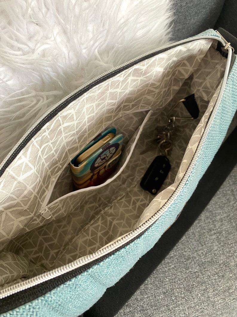 Crossbag mint-turquoise, wonderfully refreshing with a mottled structure // women's shoulder bag, crossbody bag, handbag, bag, vegan image 8