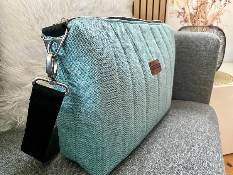 Crossbag mint-turquoise, wonderfully refreshing with a mottled structure // women's shoulder bag, crossbody bag, handbag, bag, vegan image 4