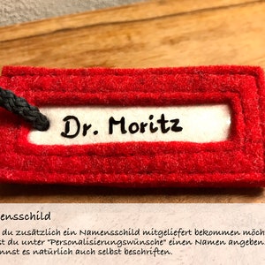 Namensschild mit Personalisierungs-Option