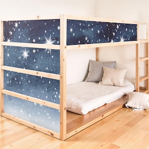 Adesivo KURA stelle in lamina per letto rimovibile per cameretta dei bambini, decalcomania in lamina con stelle, cielo notturno, pittura ad acquerello, decorazione adesiva
