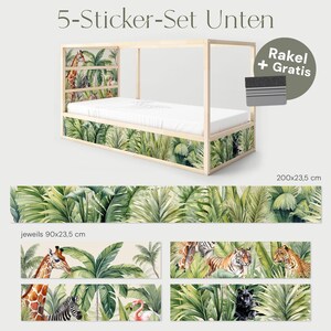 IKEA KURA Safari Jungle Animals Bed Sticker Kura Bed Removable Sticker Bunk Bed Children's Room Sticker Foil Decal 5-Sticker-Set Unten