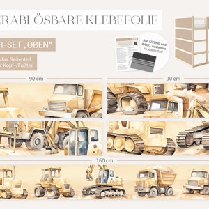 Deen Bagger Sticker 50 Stück Set, Kinder Stickers Auto Baumaschinen Traktor, Aesthetic Aufkleber, Fahrzeug Belohnungssticker für Mitgebsel
