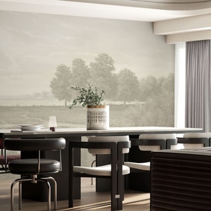 Papier peint paysage pastel - papier peint photo, forêt, arbres, aquarelle, crayon de couleur, nature, papier peint à motifs, nature, vintage, peinture #1068