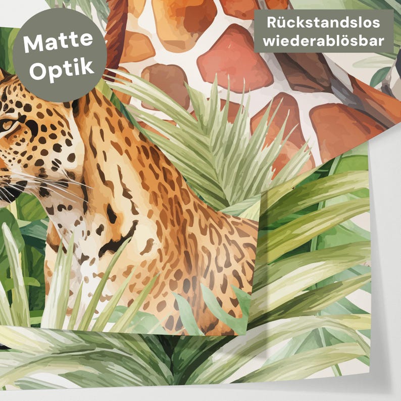 IKEA KURA Safari Jungle Animals Bed Sticker Kura Bed Removable Sticker Bunk Bed Children's Room Sticker Foil Decal image 4