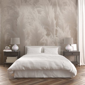 Tapete Gräser Pampas Wedel Boho Pastell beige Natur Wiese Fototapete Motivtapete Landhaus