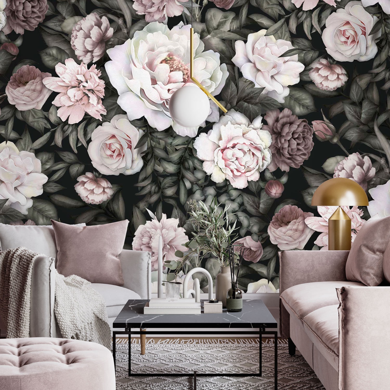 vtwonen Sanders \u0026 Sanders fotobehang rozen roze groen en grijs - 360 x 270  cm - 600451 2026 | Huis \u0026 Tuin, image size:1500x1500