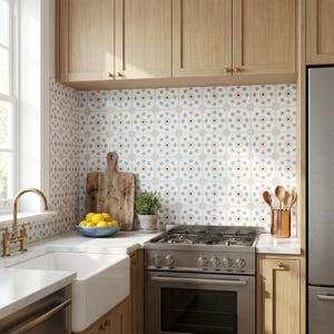 Paraschizzi per cucina in piastrelle vintage | Pellicola autoadesiva in plastica rigida, paraschizzi per cucina, paraschizzi, specchio per cucina, paraschizzi per fornelli