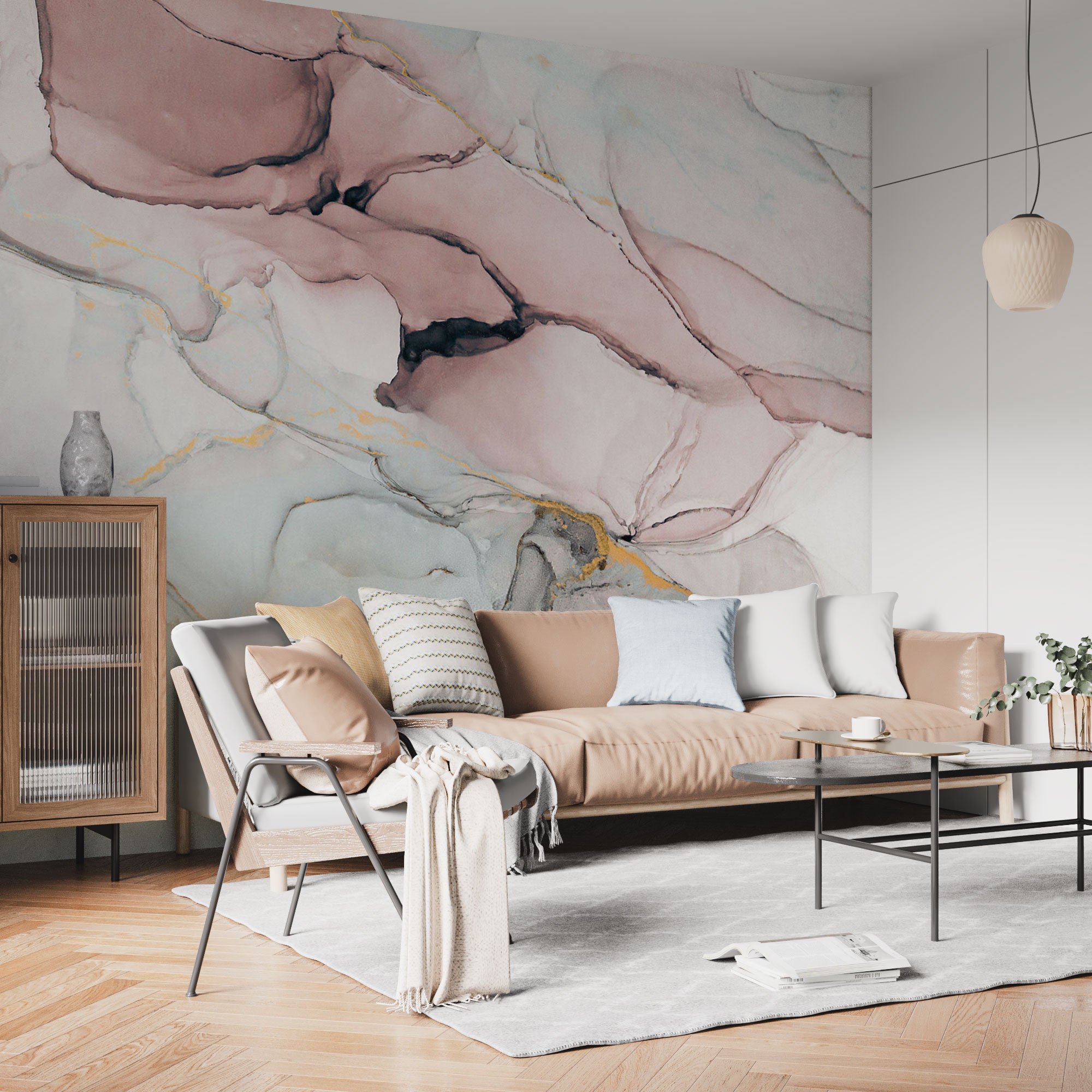Photo Wallpaper Painting Grey pink Photo Wallpaper Marble Painting Watercolor Print Precious Stone Terrazzo Luxury Grey Black Pink 1074 Etsy Ireland