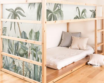 KURA foil palm trees jungle tropics safari bed removable sticker bunk bed children's room sticker foil decal plants