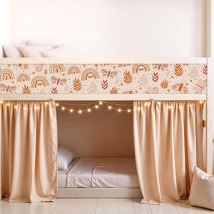 IKEA KURA bed sticker Kura bed removable sticker bunk bed children&#39;s room sticker foil decal Boho brown pattern girl