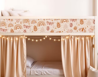 IKEA KURA bed sticker Kura bed removable sticker bunk bed children's room sticker foil decal Boho brown pattern girl