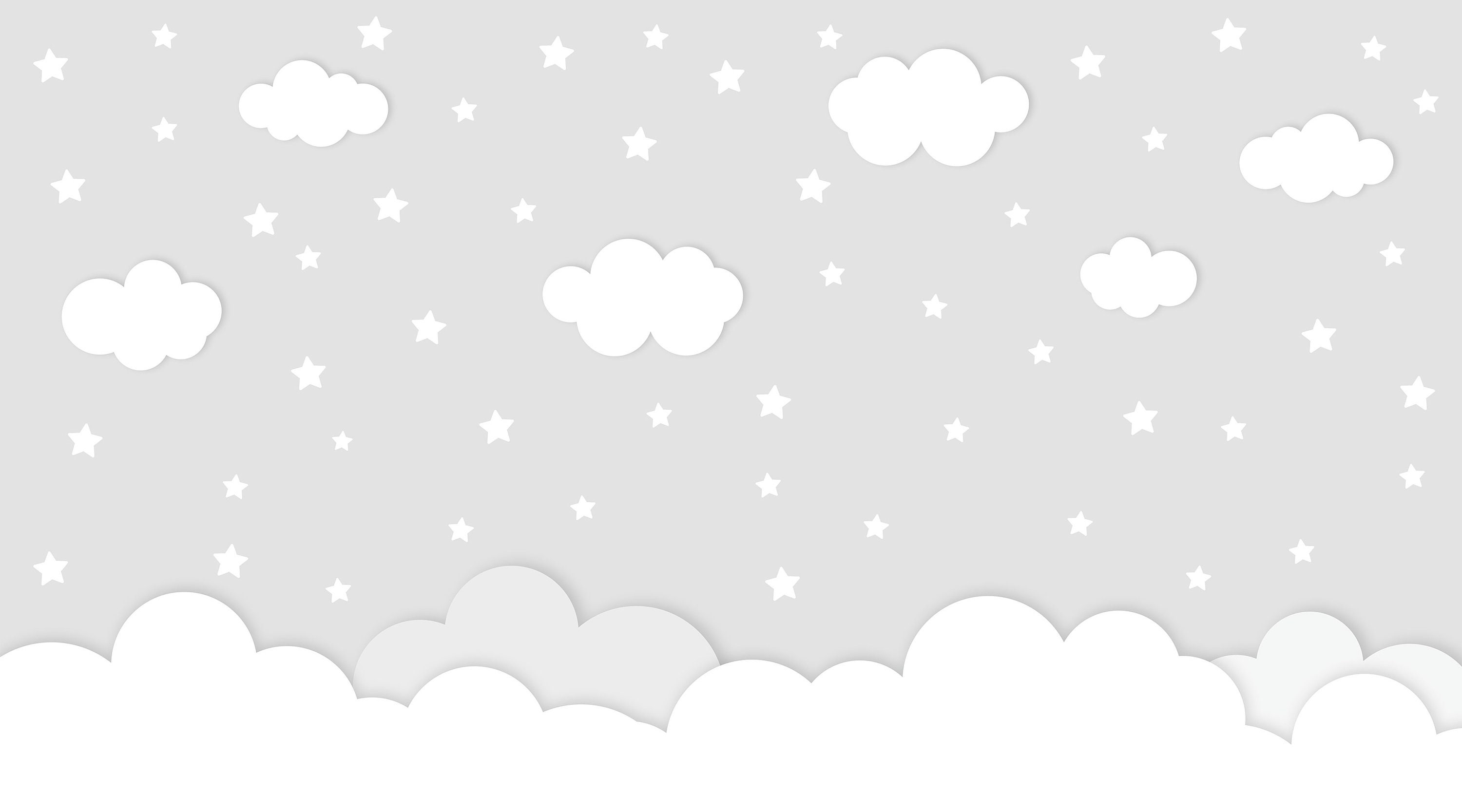 Wallpaper photo wallpaper nursery clouds stars baby room | Etsy