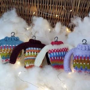 Mini Knitted Jumper Christmas Tree Decoration - Christmas Jumper Decorations - Knitted Jumper Tree Hanging
