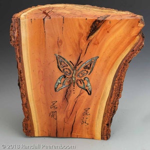 Butterfly Wood Sculpture, Zen Wood Art Sculpture, Wood Carving, Carved Inlaid Butterfly, Unique Fine Wood Art Wood Collectible Home Decor image 9