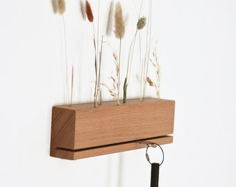 anaan Edge Key Holder Wooden Wall Key Organiser Holder Keys Hooks Dry Flower Stand Flowergram Flowerboad Design 30cm