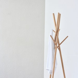 anaan 9 design kledingrek/kapstok van massief beukenhout 174 cm stabiele geometrische Scandinavische handdoekladder afbeelding 1