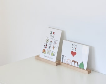 anaan Track Card Houder Hout Foto houder Picture Frame Plaats Kaart Kaarthouder Naam Badge Bruiloft Geometrische Tafel Decoratie Set van 2 Beuken