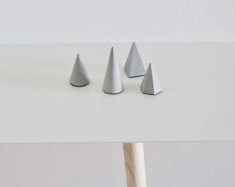 anaan Conic Ring Holder Jewellery Stand Organiser Storage Cone Ring Display Concrete Industrial Geometric Show Case Table Decor