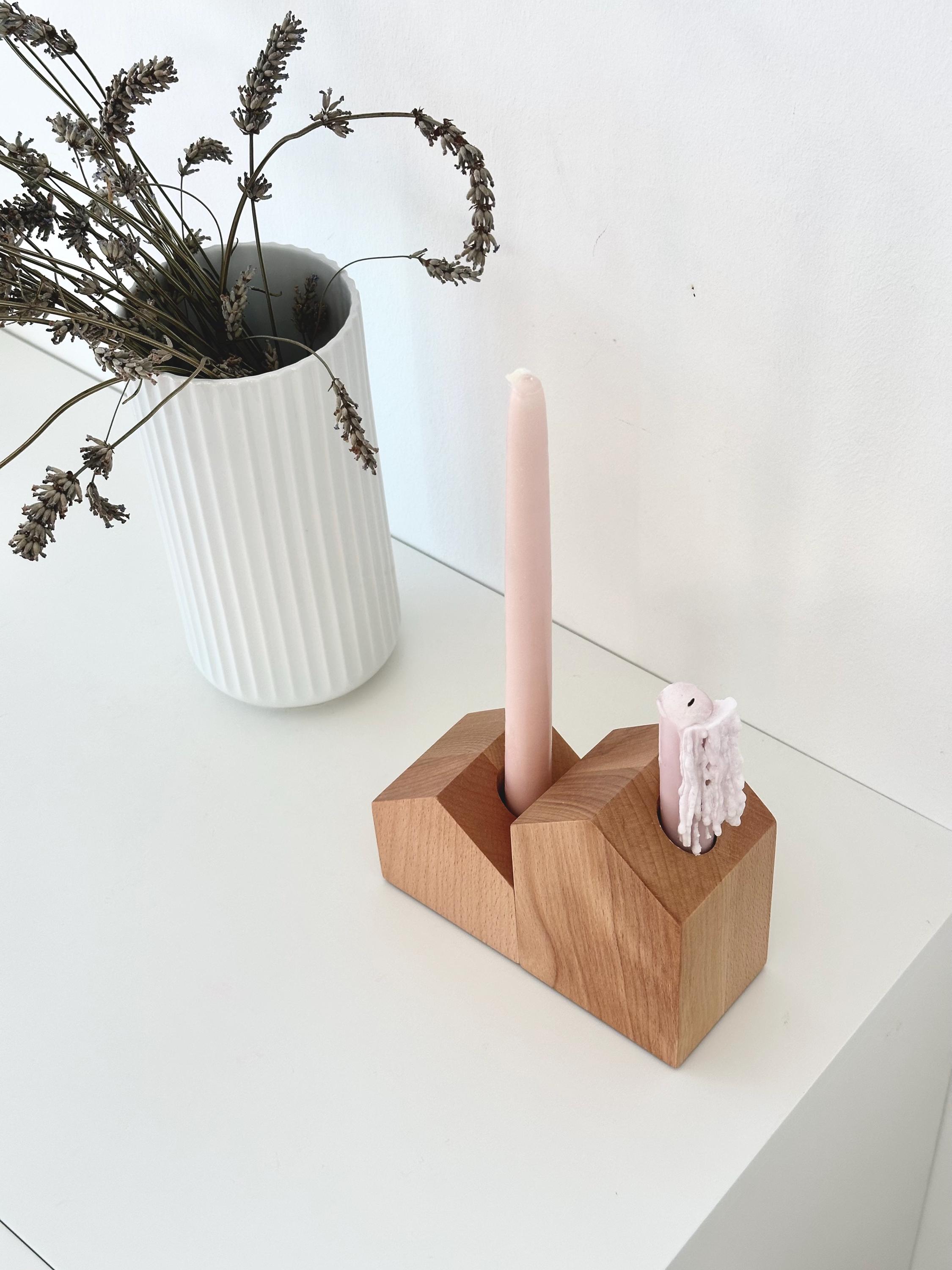 Anaan Haven Lot De 2 Bougeoirs En Bois - Design De Maison Moderne