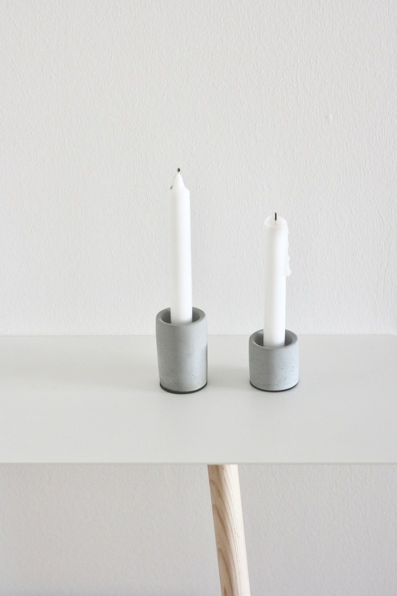 anaan High & Low Candle Holders Tealight Holder Candlestick Holders of Concrete Home Accessories Table Decoration Design Geometric image 6
