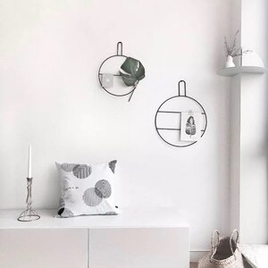 anaan Circle Design Wall Dry flower wreath Ring Eucalyptus Garland Towel Ring Holder Magazine Holder Metal Wall decoration image 10