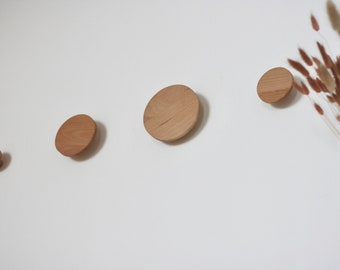 anaan Bubble Minimalist Wall Hooks Wood Set | Modern Coat Hooks Round | Bubble Design Solid Wood Pegs | Entryway & Bathroom Wall Hangers