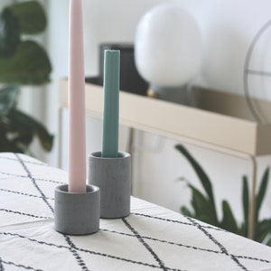 anaan High & Low Candle Holders Tealight Holder Candlestick Holders of Concrete Home Accessories Table Decoration Design Geometric image 3