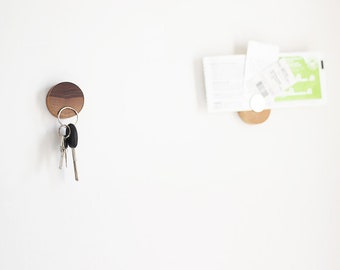 anaan Cimukou Design Magnetic Key Holders Wood Key Hook Storage Refrigerator Magnet Paperclip Holder 3M Adhesive