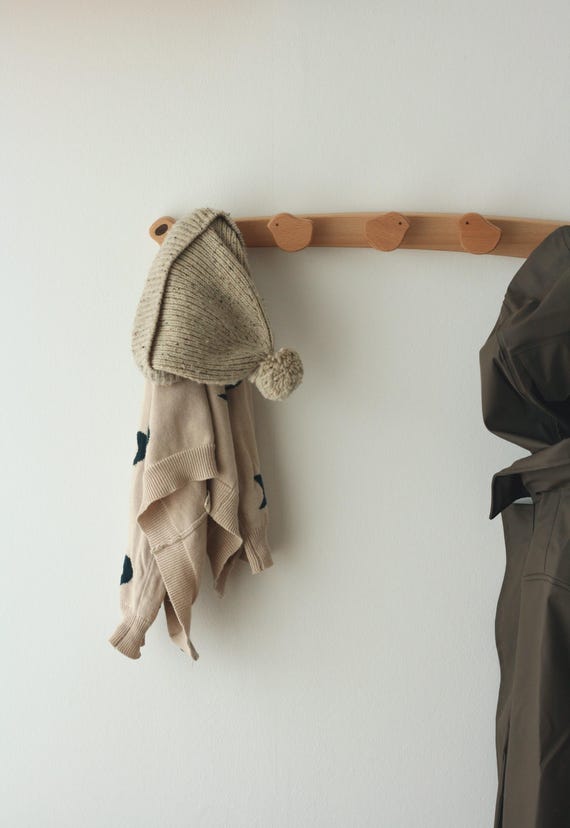 Anaan Flappi Wooden Kids Wall Coat Rack With Hooks Inch