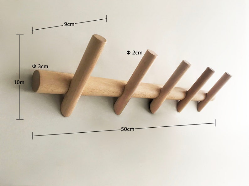 anaan Branch Garderobenleiste 5 Haken Platzsparende Garderobenhaken Design Wandgarderobe Wandhakenleiste Hakenleiste Wandbefestigung 50cm Bild 2