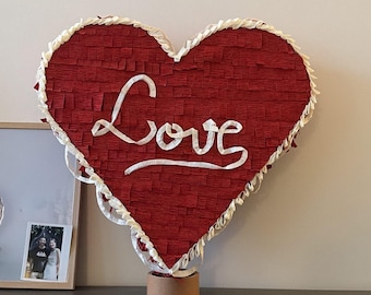Piñatas coeur rouge love - Piñatas mariage ou saint valentin - personnalisable