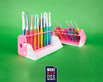 Crochet Hook Case/Stand Organizer - Personalized Storage 16 Hook Display Capacity