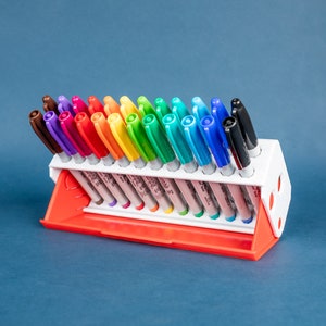 Case/Stand for Sharpie Markers • Portable Holder for Sharpie Fine/Ultra Fine Point, Tombow Brush Pen • 24 Slot Storage Display