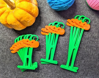 12 Jack O'Bobbins • Pumpkin design yarn bobbins pack of 12