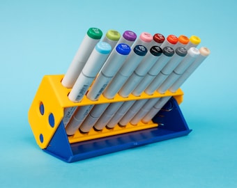 OLO、COPIC Sketch、Crayola Broad Lineなどのマーカーケース/スタンド • ポータブルマーカーホルダー収納容器 • マーカー16本収納可能