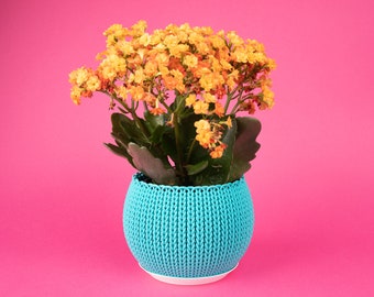 Strick-Blumentopf • 11,5 cm kleiner Pflanzenbehälter
