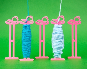 大型フラミンゴボビン カスタマイズ可能 // 全長 5.8 インチ、ステッチマーカー付き糸巻き長さ 4.5 インチ