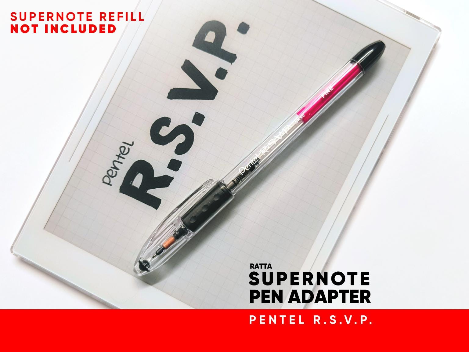 Pentel R.S.V.P. Adapter for Supernote • Compatible With RSVP