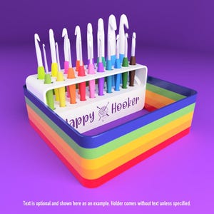 Crochet Hook Organizer • Personalized Storage Case Display Stand • 18 Hook Capacity