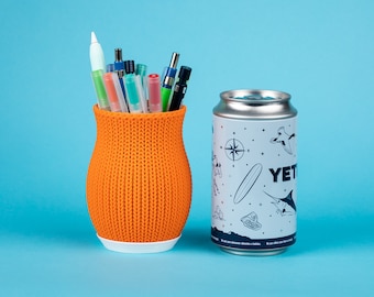Mini-Vase // Häkelnadeln, Stiftehalter, Bleistiftbehälter, Strickmuster, buntes, individuelles 3D-Druckdesign