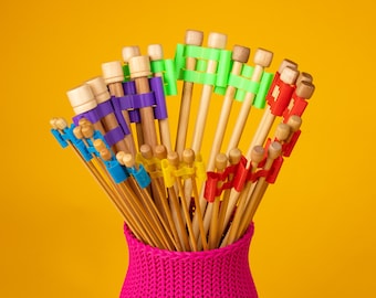 Knitting Needle Clips // Colorful Needle Holders, Needle Organizers