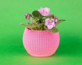 Knit Planter • 4 inch Small Plant Container