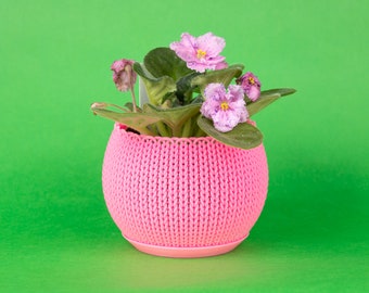 Strick-Blumentopf • 10 cm kleiner Pflanzenbehälter